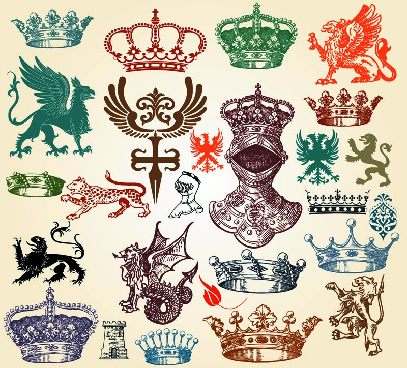 free vector European Classic Pattern Totem Vector European-style Lace Crown